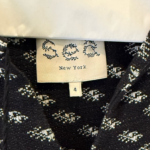 SEA EMBROIDERED MINI DRESS Ivory and Navy Blue - Picture 6 of 10